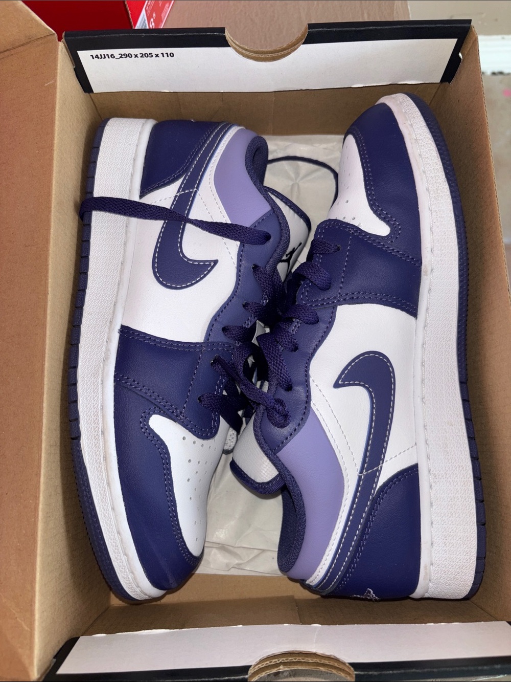 Jordan Kids Low-Top Sneakers in Purple and White